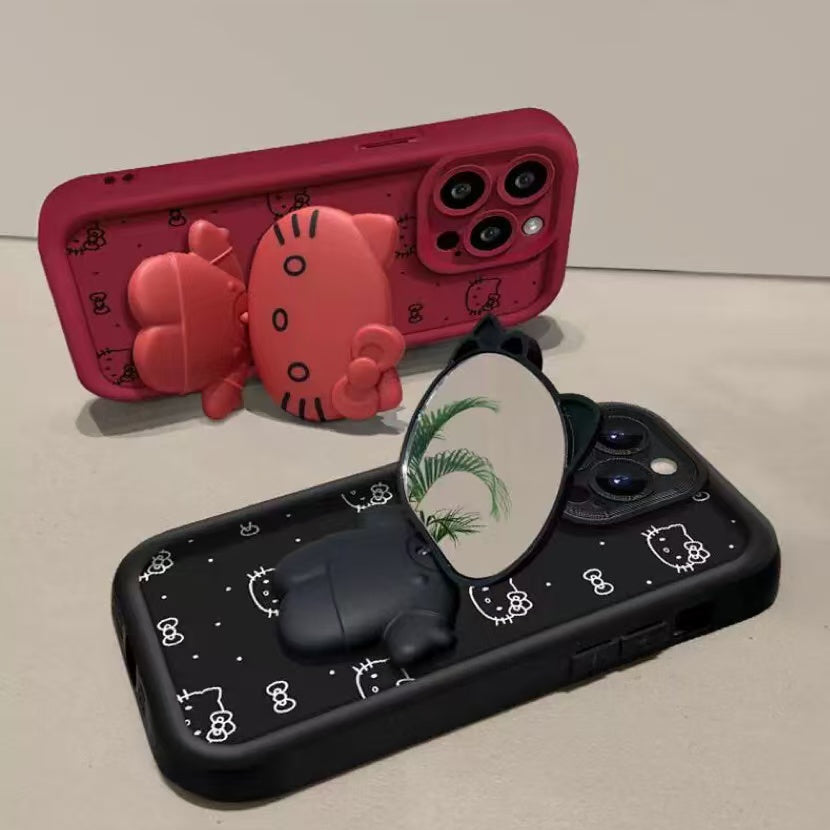 Android Hello Kitty Phone Case with Rotating Mirror and Stand