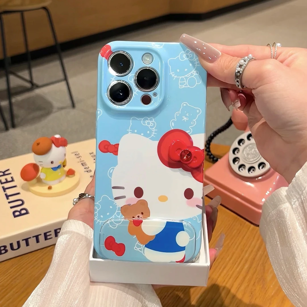 Hello Kitty Bowknot Mirror Stand Phone Case