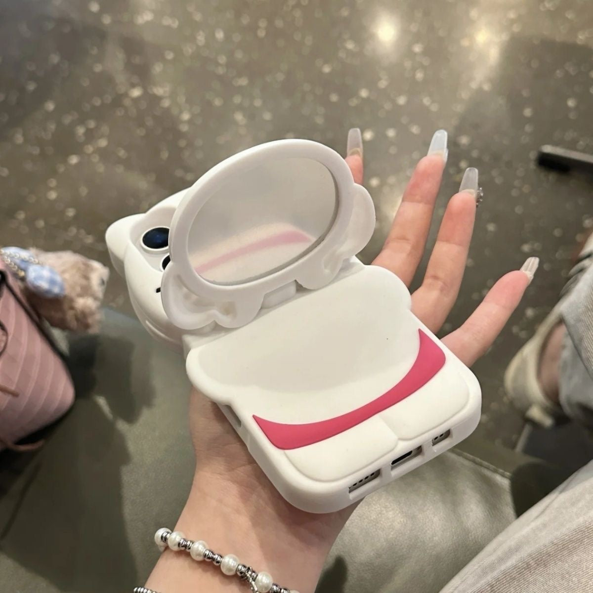 Stereo Camera KT Cat Makeup Mirror Phone Case