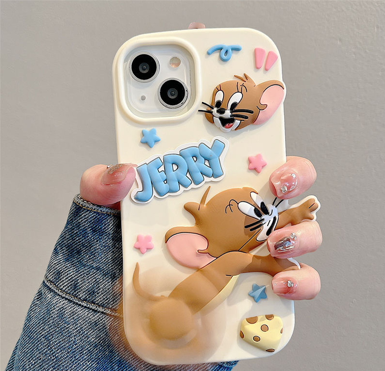 Creative cute handshake cat and mouse iPhone case