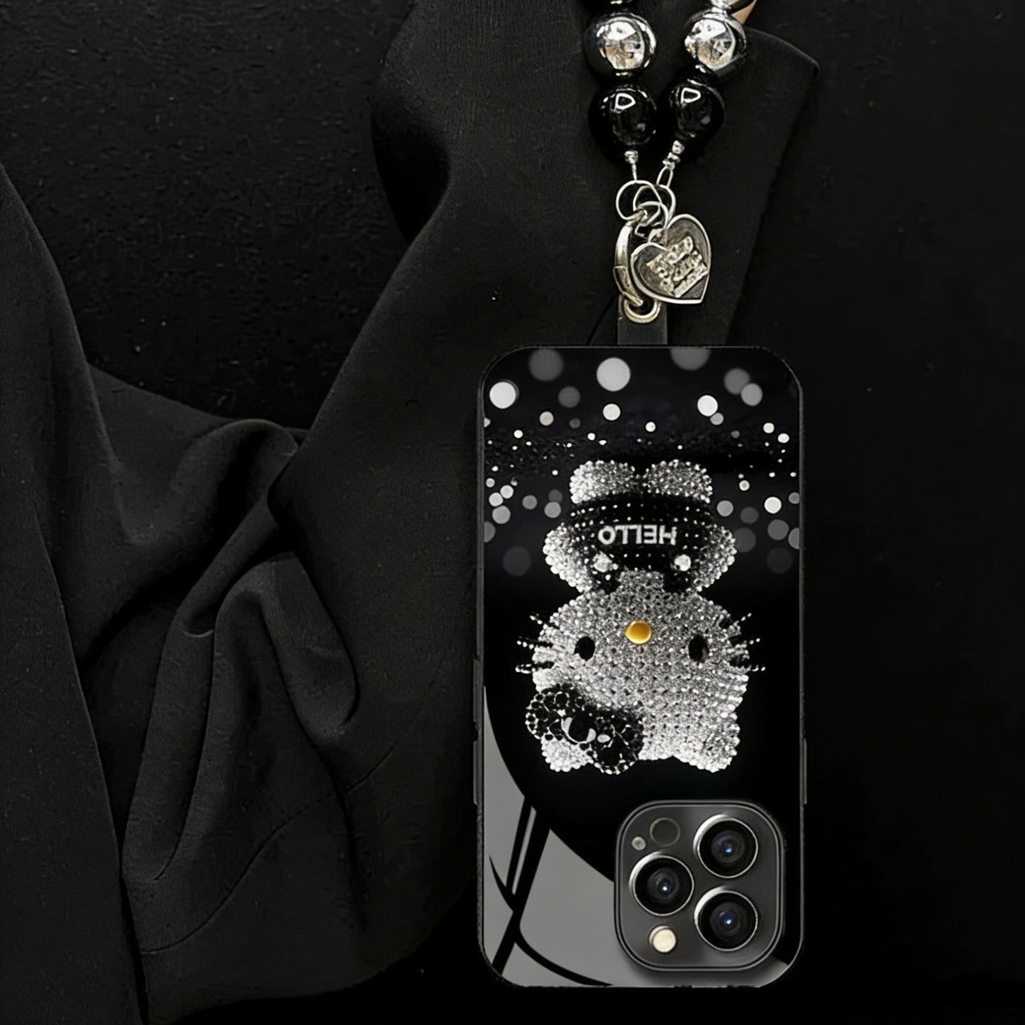Sparkling Rhinestone Hello Kitty Bracelet Phone Case