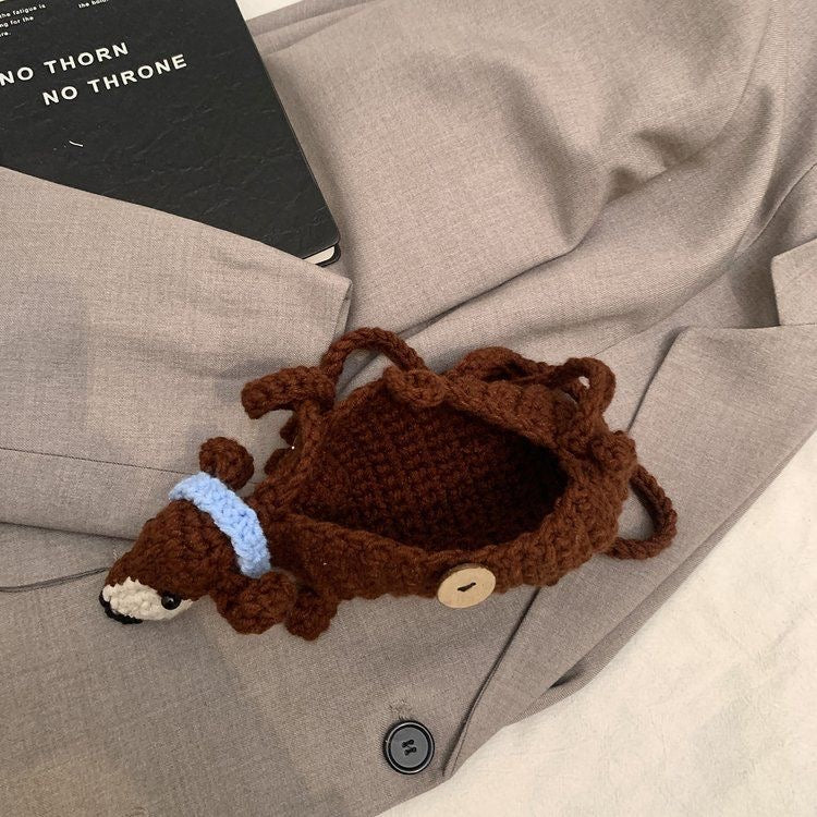 Dachshund Hand-woven Cell Phone Coin Bag
