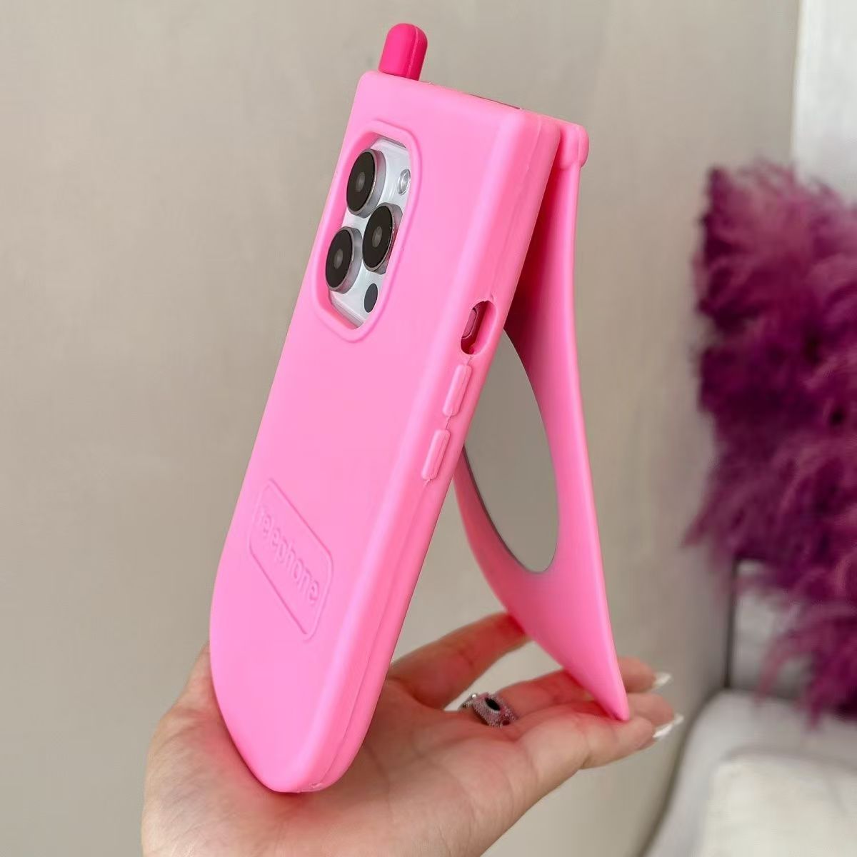 Pink Hello Kitty Flip Phone Case with Mirror