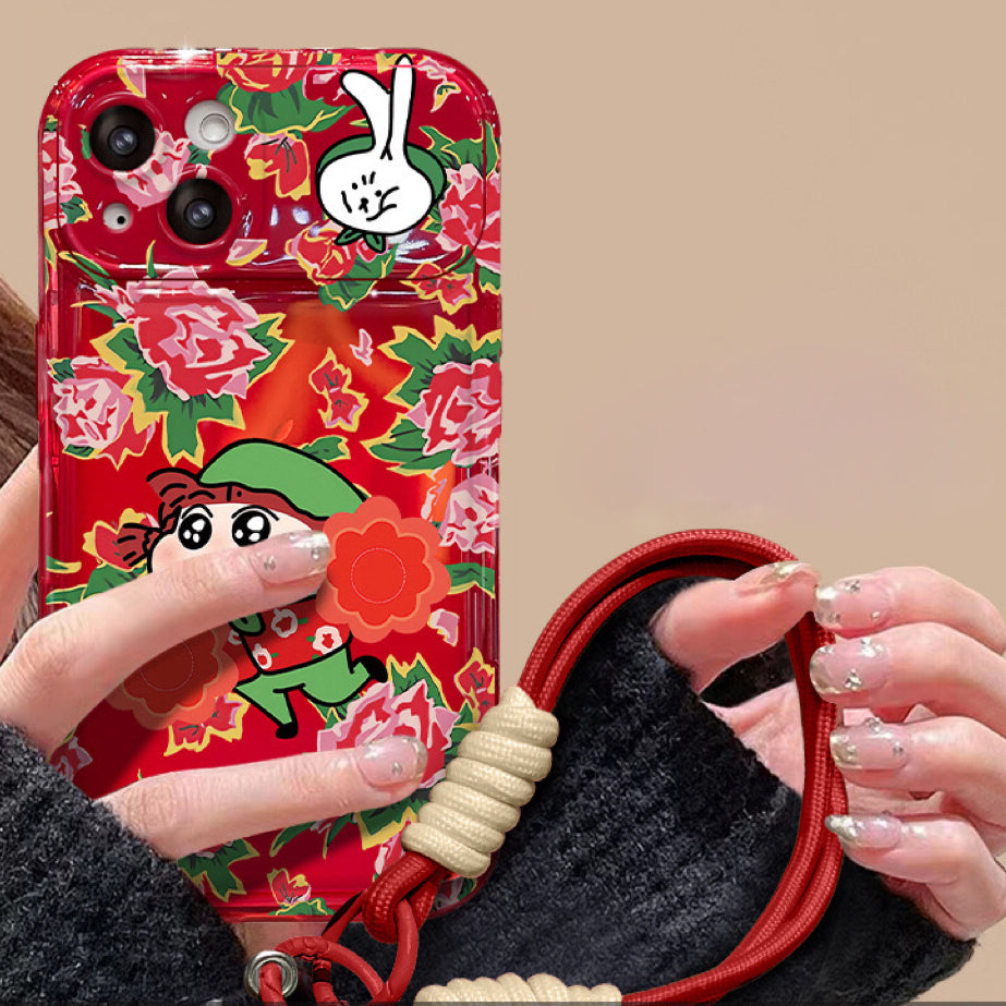 Cute Shin-chan flip phone case