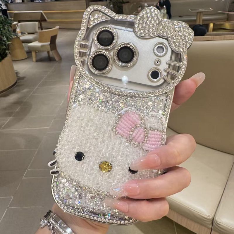 3D Rhinestone Kitty Phone Case