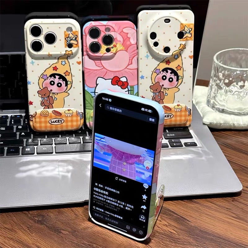 卡通HT+蜡笔小新镜面支架手机壳