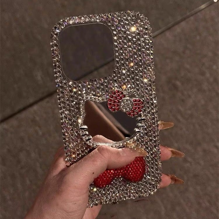 Fully rhinestone butterfly KT phone case