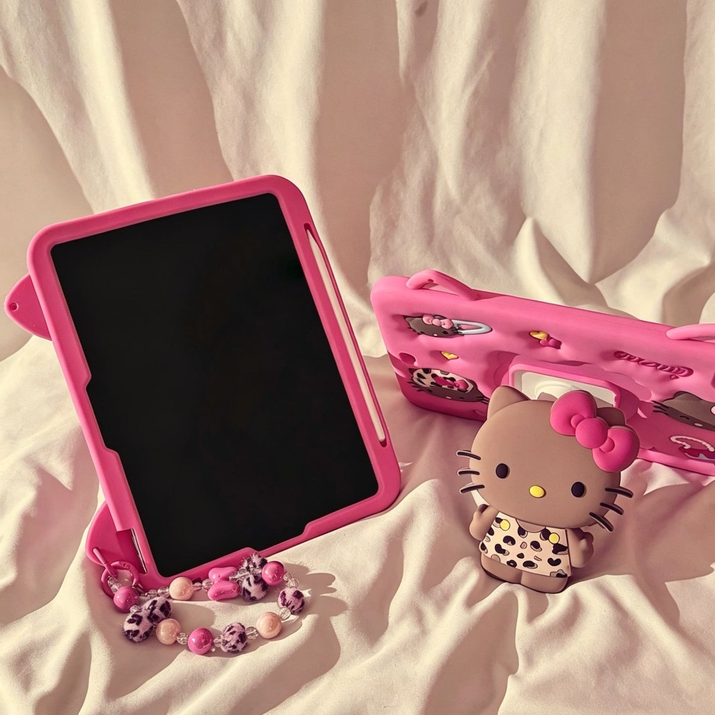 Sweet and cool leopard print cat iPad tablet case