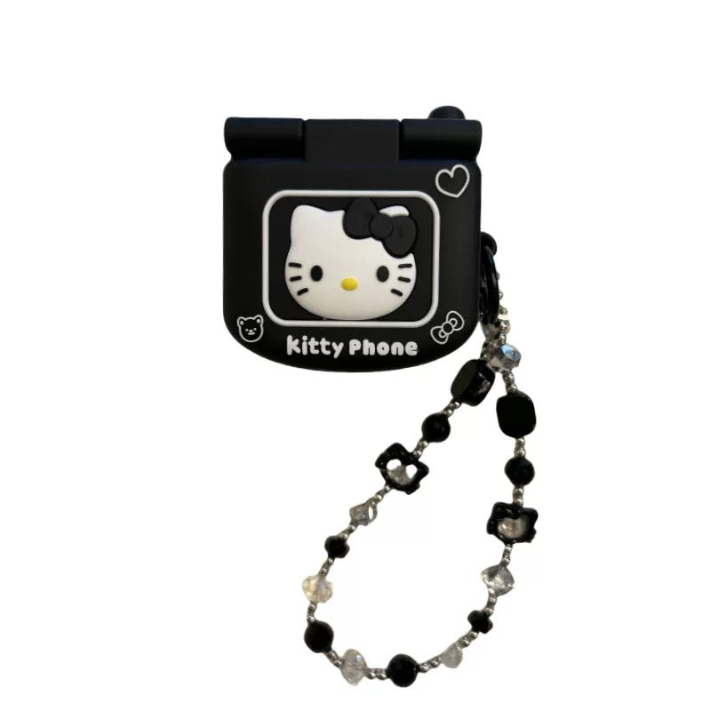 Dark phone makeup mirror earphone protective case