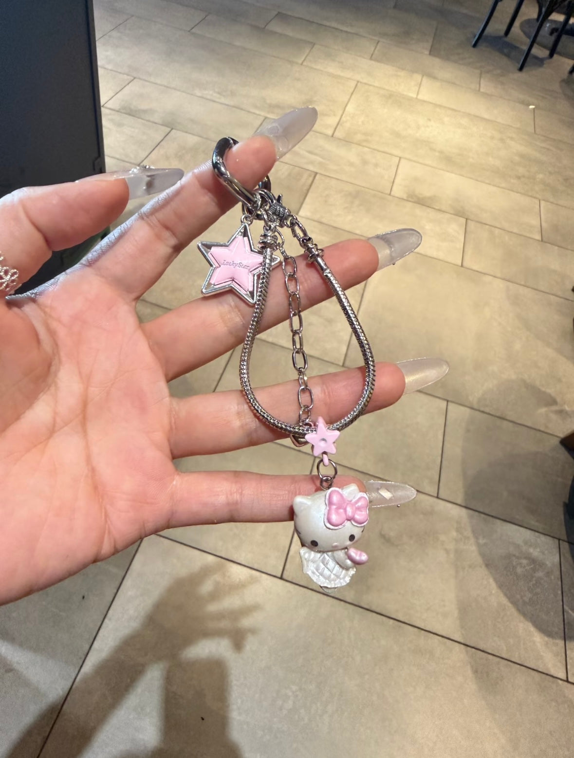 "Ins-style" Hello Kitty beaded phone charm / girly accessory / keychain / earphone chain