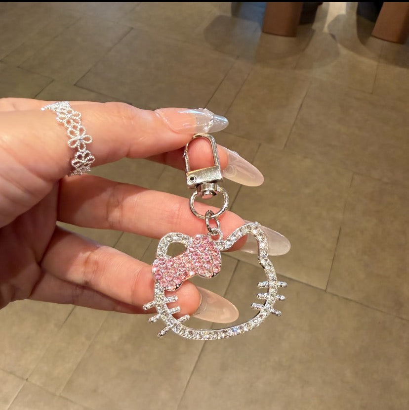 Chic, high-end style Hello Kitty beaded phone charm