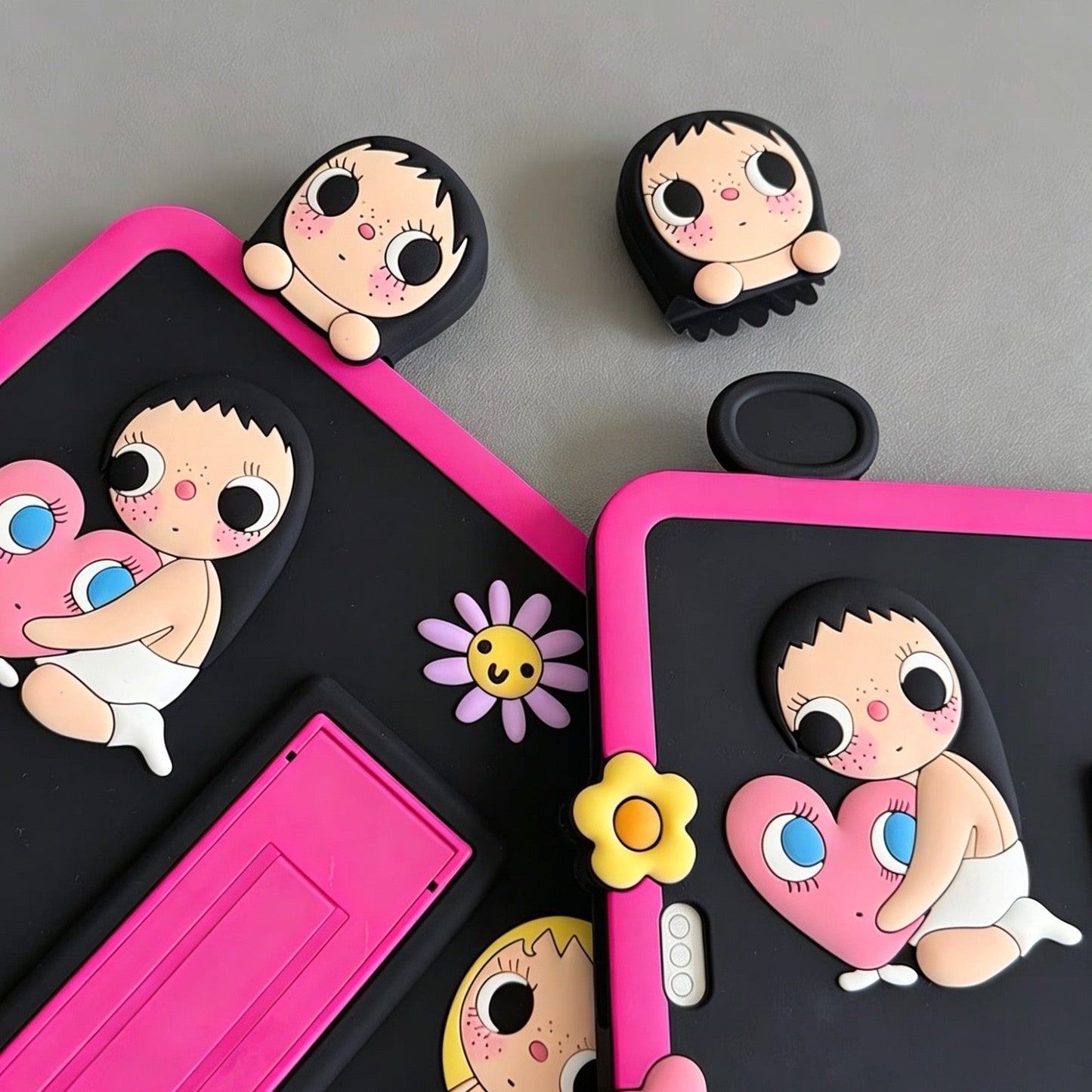 "Lying-Down Girl" 360-Degree Rotating Stand Case for Apple iPad