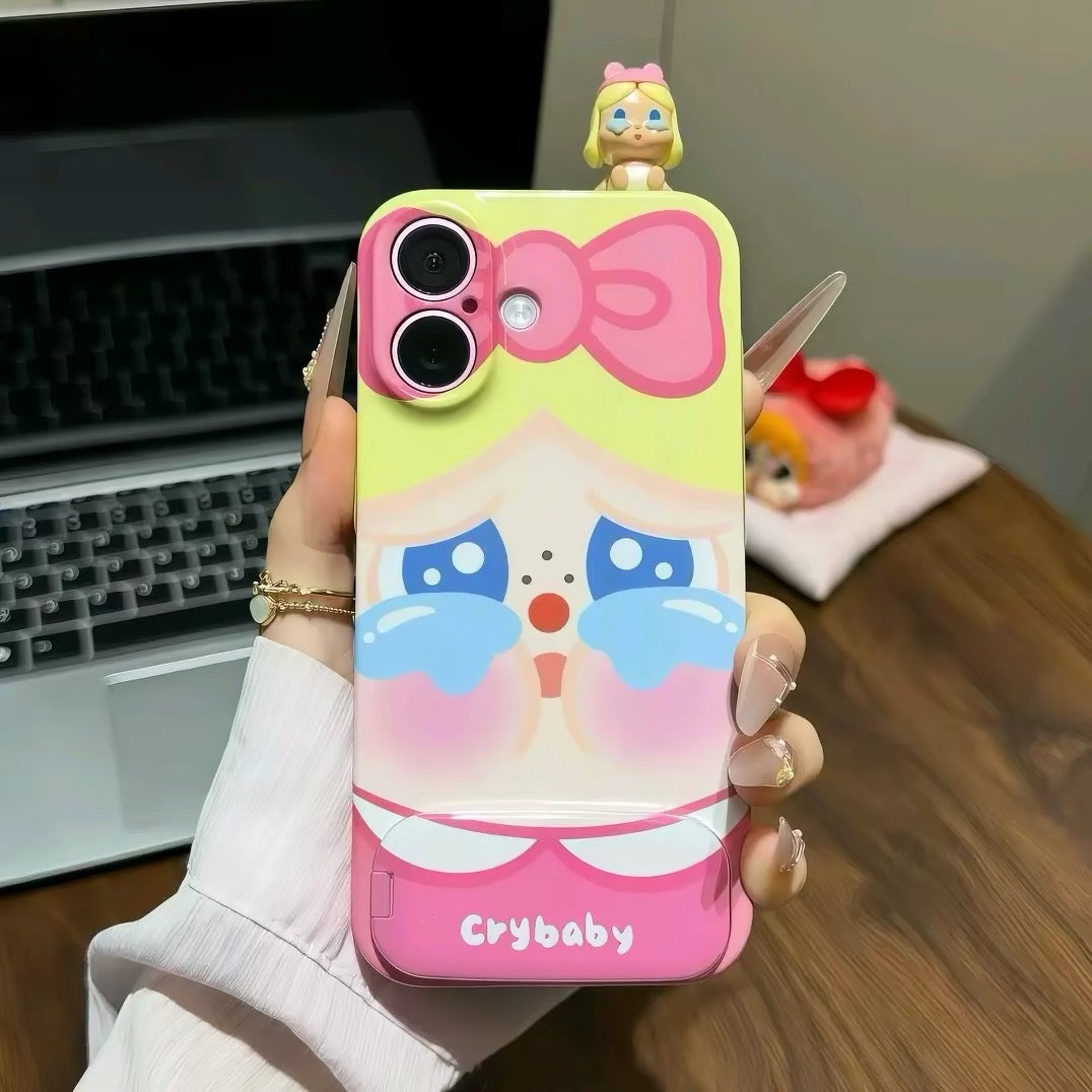 Cute "Crying Baby" Phone Case with Mirror Stand