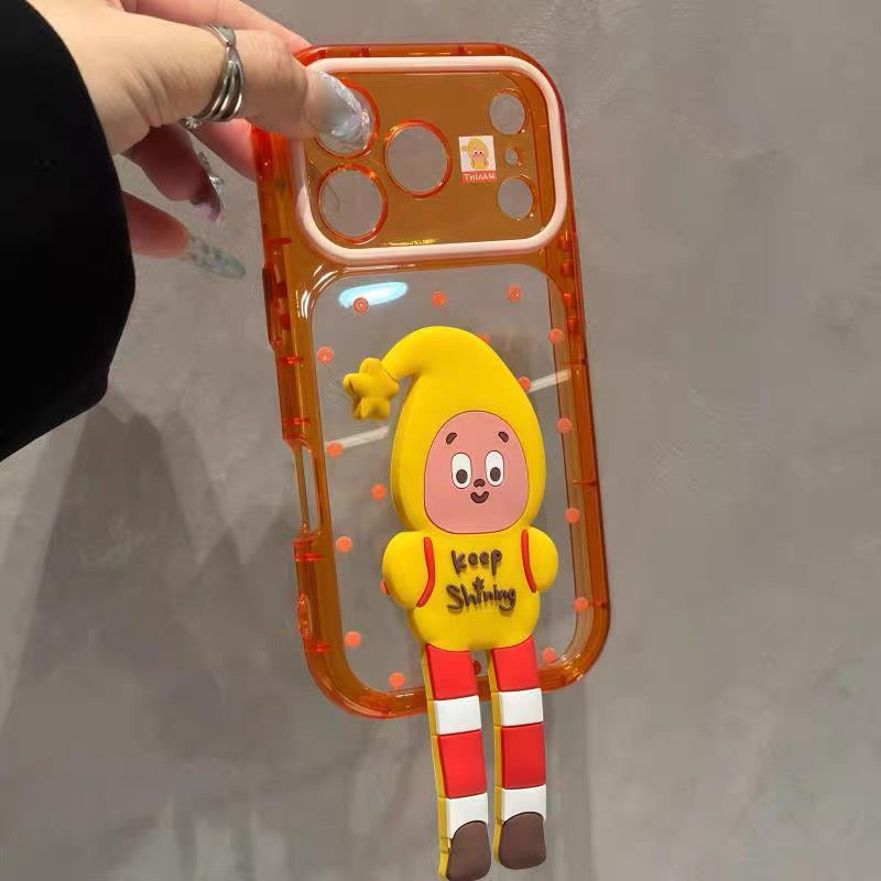 Black Polka-Dot Cat Folding Stand Phone Case