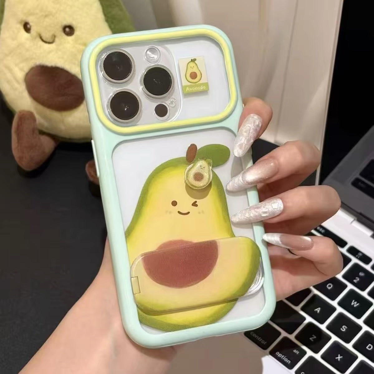 Rotating Guava-Themed Phone Case with Mirror Stand