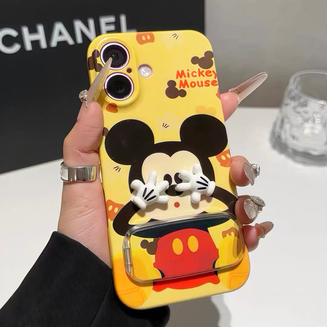 Android Phone Case with Mickey Mirror Stand (Face-Covering Design)