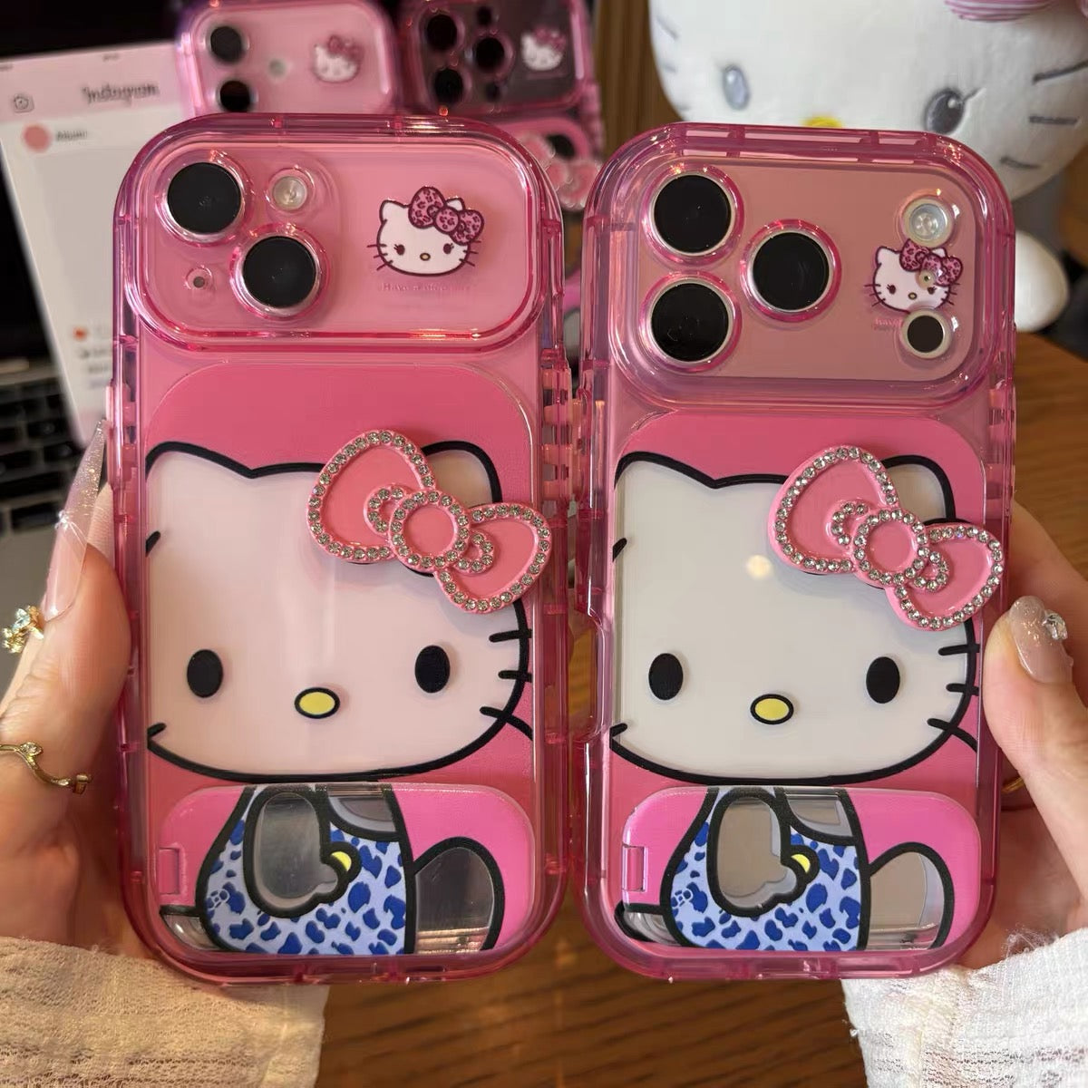 Hello Kitty Bow Mirror Stand Phone Case