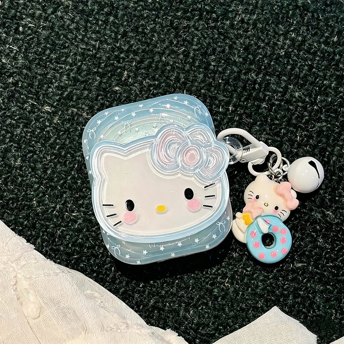 Ice-clear milky blue Apple earphone protective case