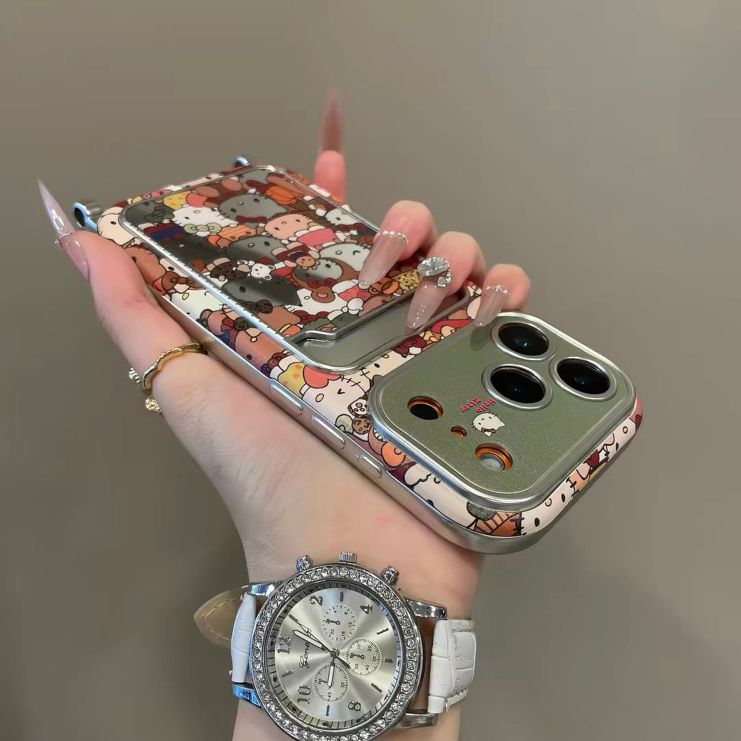 Cute Hello Kitty Card Holder Phone Case with Chain