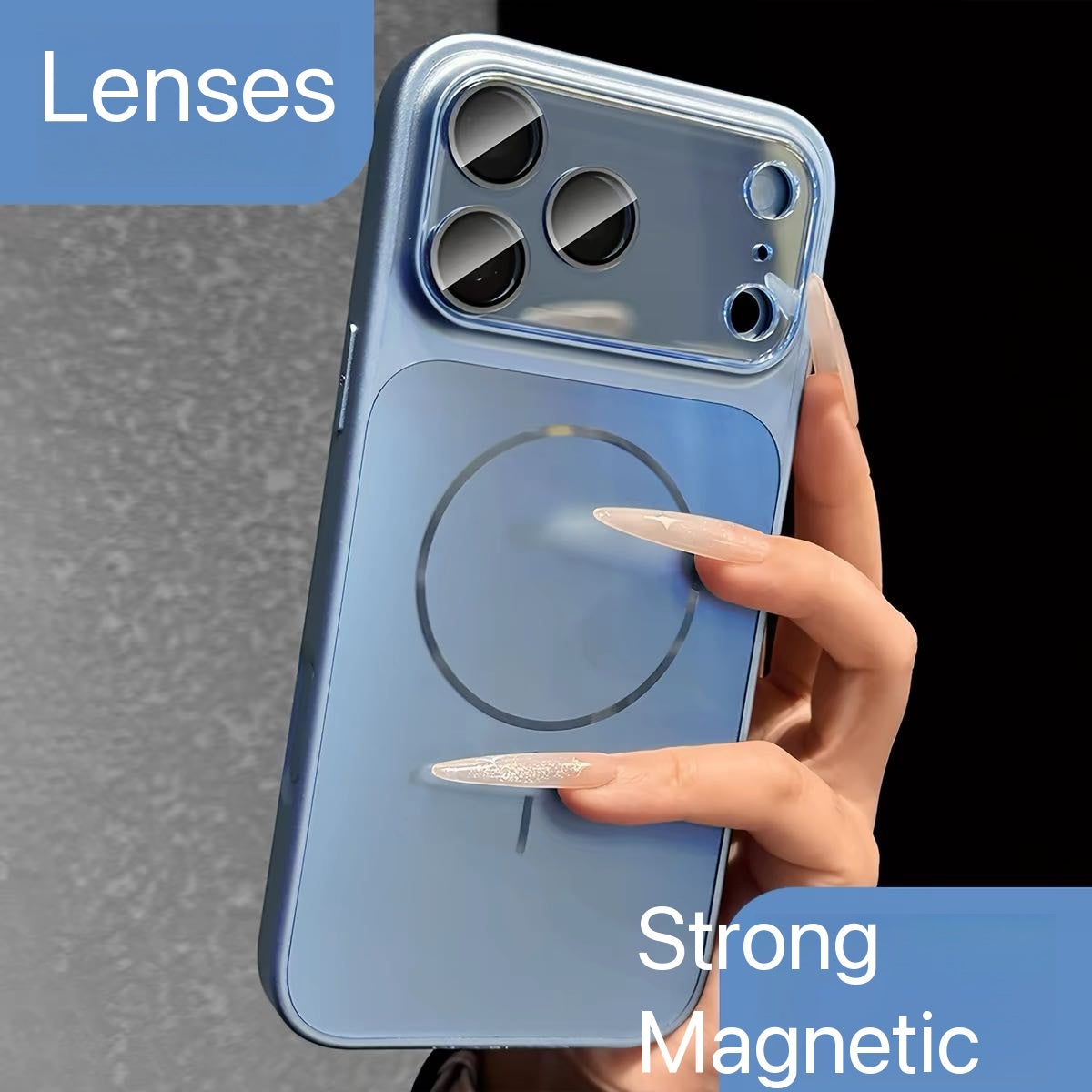 Matte Iridescent Magnetic Phone Case with Full Camera Module Coverage (Instantly Transforms Look to iPhone 18 Style)