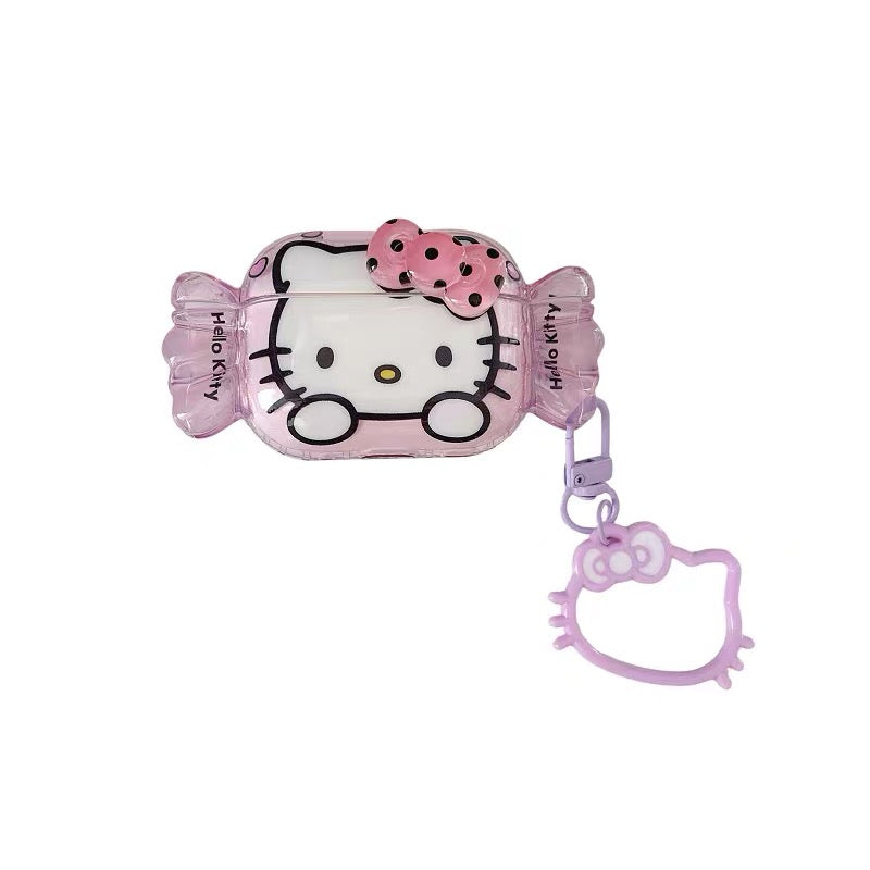 Hello Kitty Earphone Case with a Bow (Large-Headed Version)