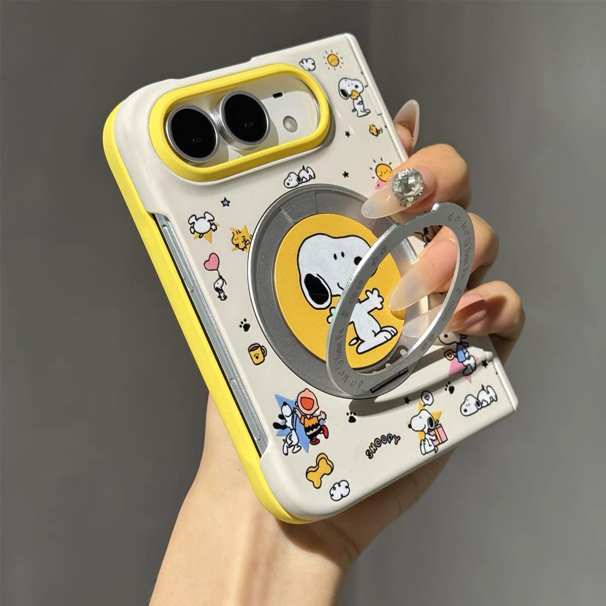 Cute Cartoon Snoopy Case for iPhone Duo Foldable Phone