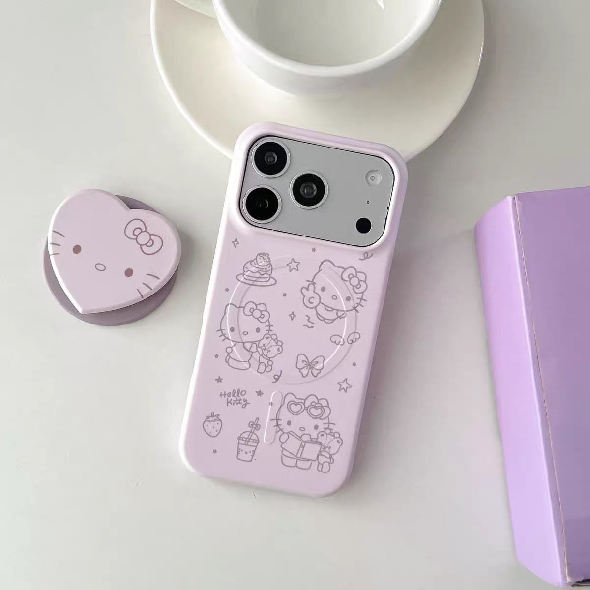 New "girly-style" pink Hello Kitty magnetic kickstand phone case