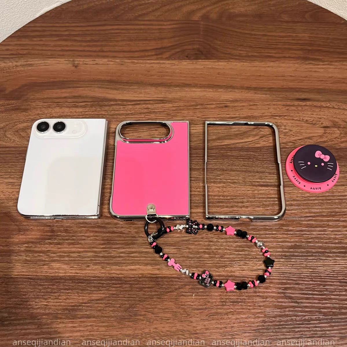 Cute Hello Kitty Magnetic Kickstand Case for iPhone Foldable Phones