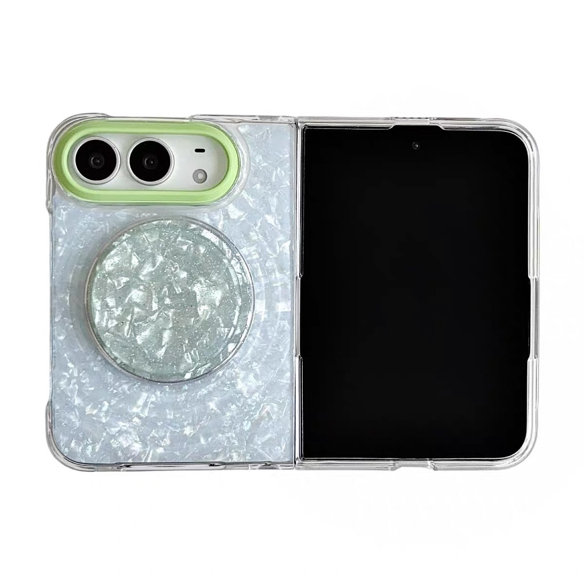 New Magnetic Phone Case with Gilded Mother-of-Pearl Wave Pattern