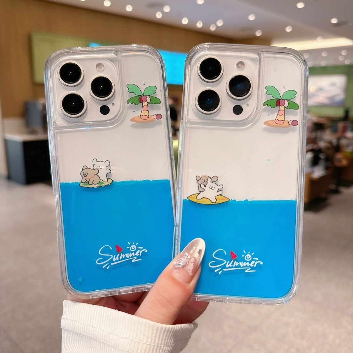 Creative couple surfing puppy Apple phone case
