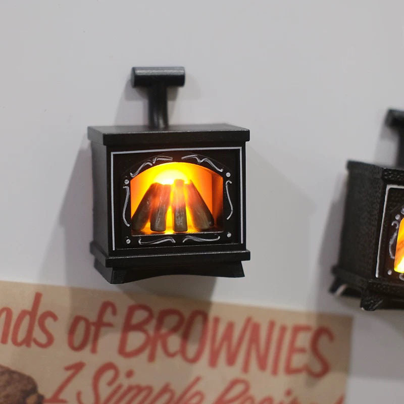 Creative Fireplace and Cat Fridge Magnet