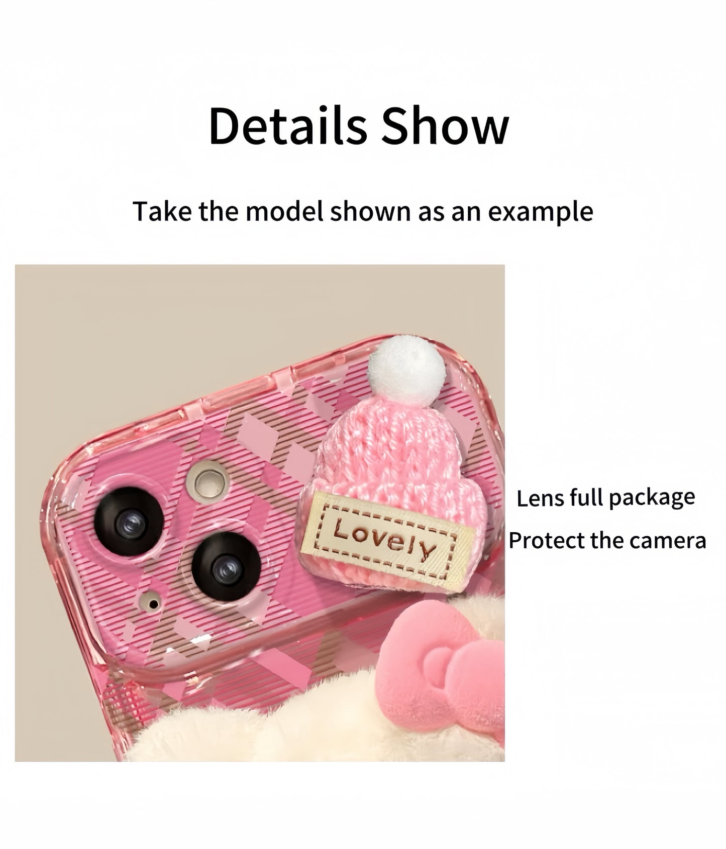 Pink Kitty Flip Phone Case with Mirror and Stand