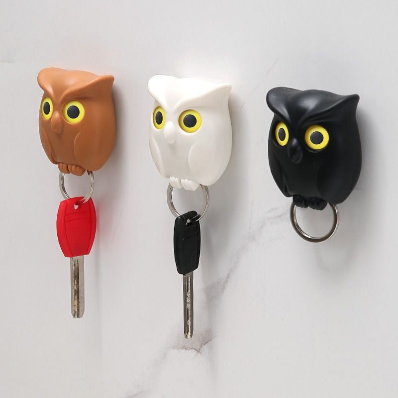 Creative owl punch-free magnetic hook