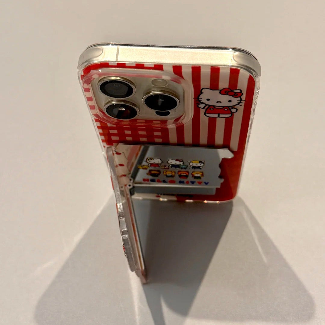 kT cat with mirror stand mobile phone case