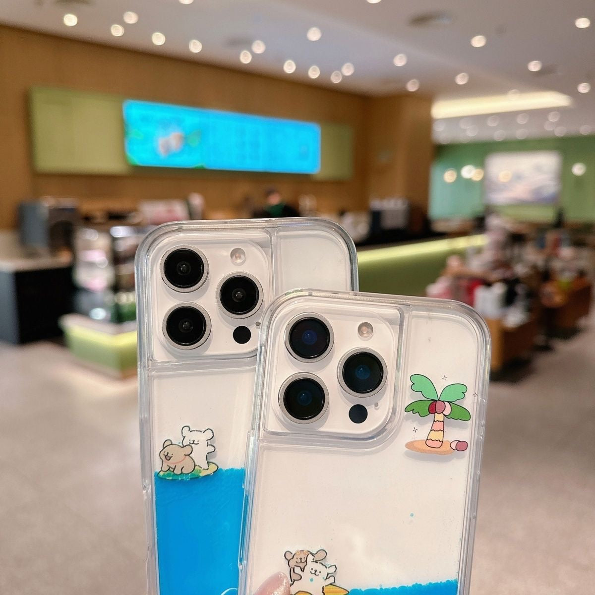 Creative couple surfing puppy Apple phone case