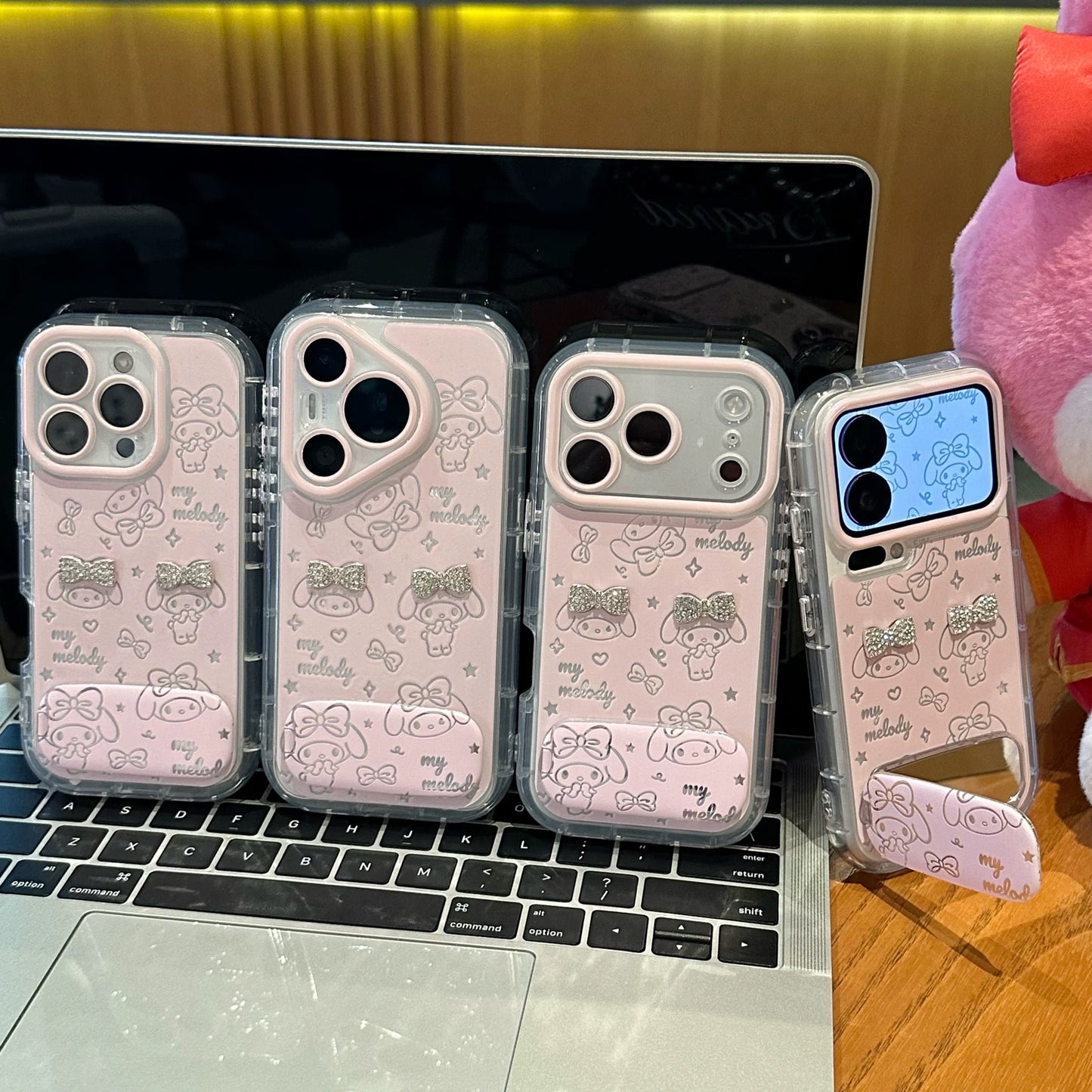 Pink My Melody Portable Mirror Phone Case