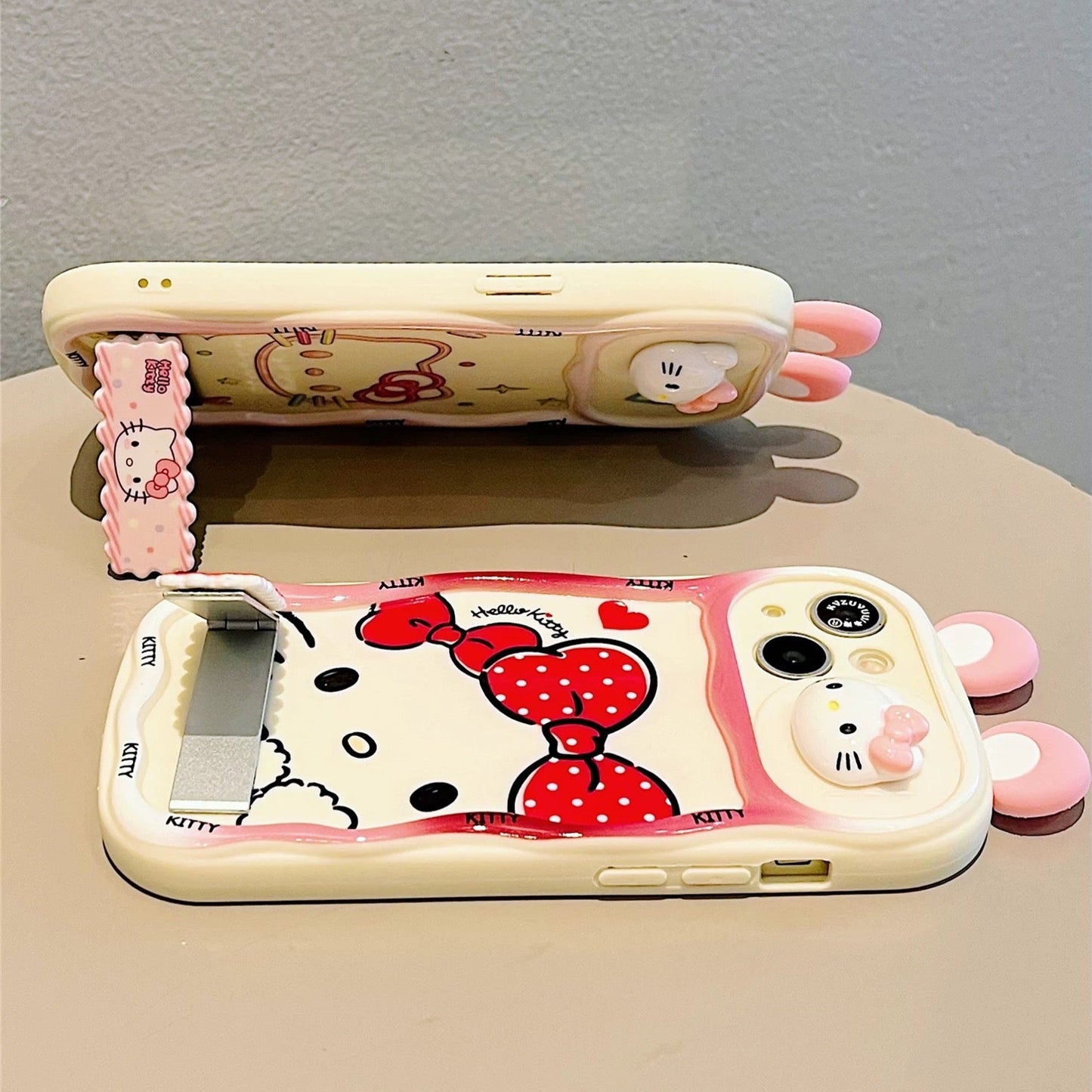 3D ear KT cat stand phone case