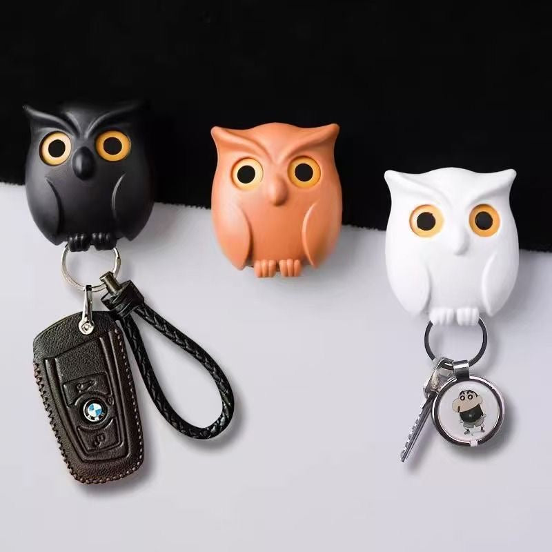 Creative owl punch-free magnetic hook