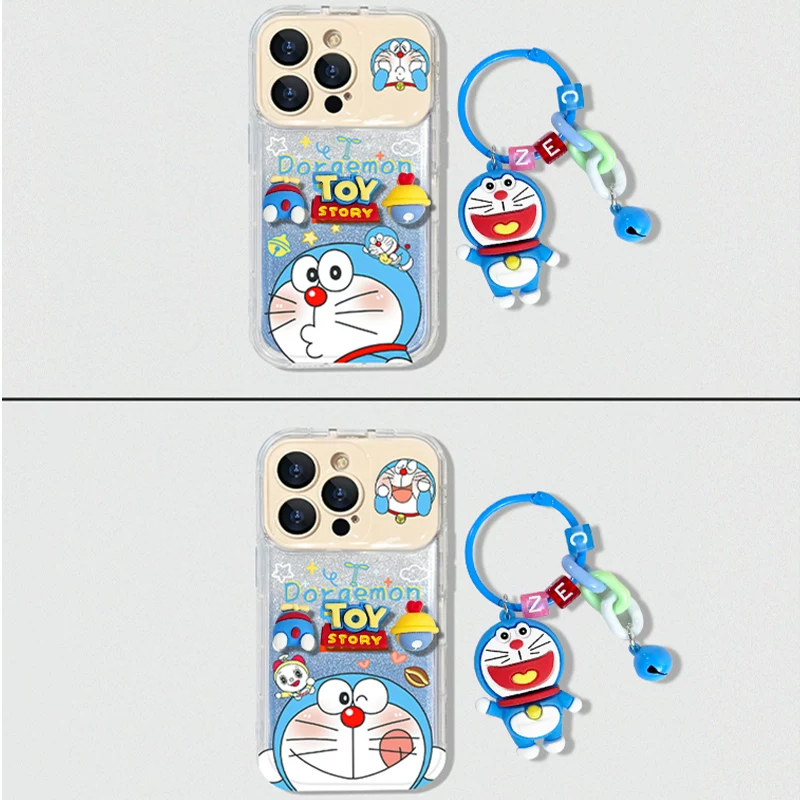 Étui de téléphone à miroir rabattable Doraemon
