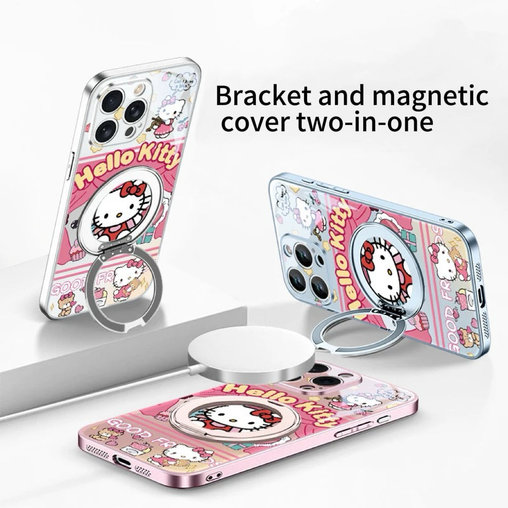 Girly Kitten Magnetic Holder Phone Case