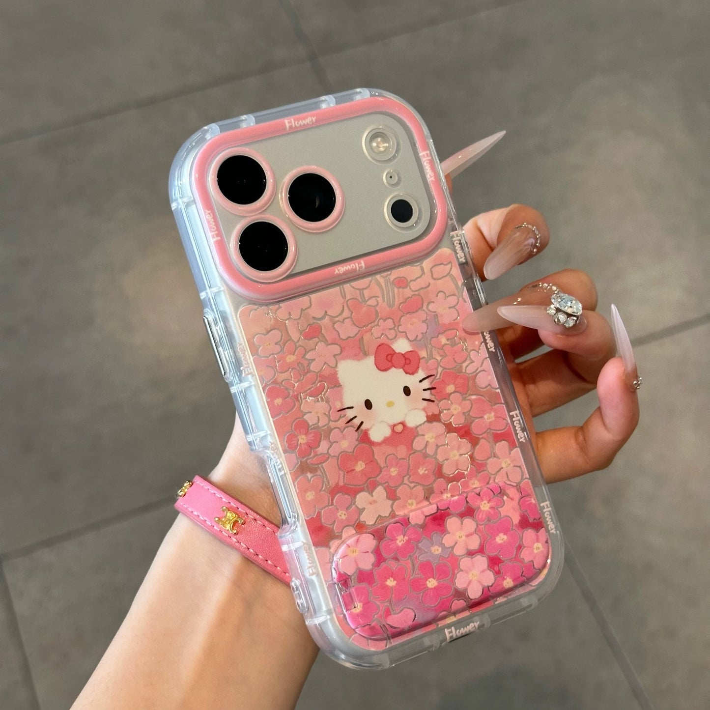 고양이 모양 거울 스탠드 휴대폰 케이스