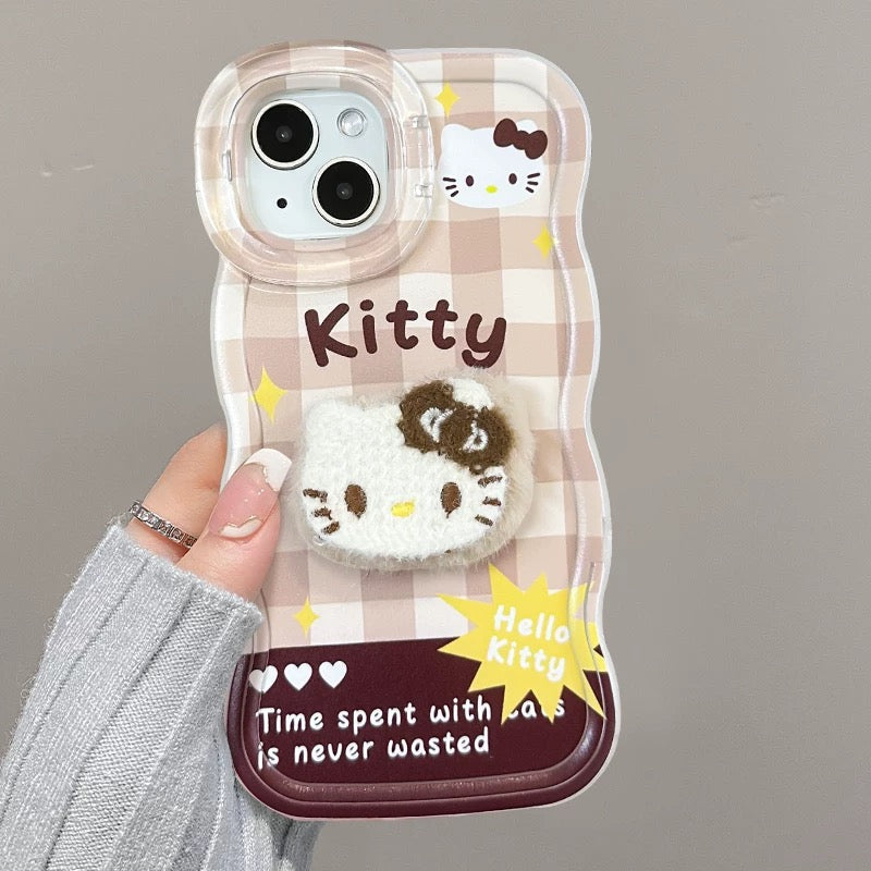 Carcasă de telefon invizibilă cu suport dublu, cu design Kitty Cat