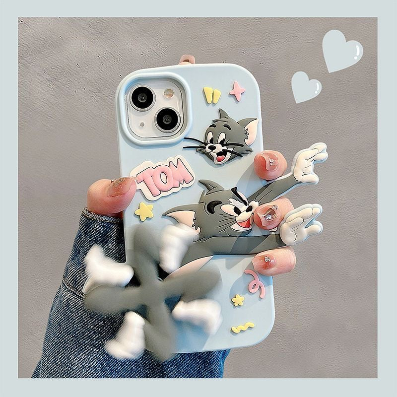Creative cute handshake cat and mouse iPhone case