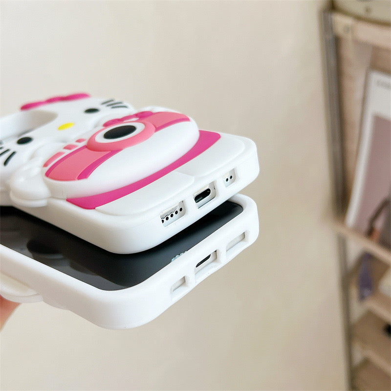 Stereo Camera KT Cat Makeup Mirror Phone Case