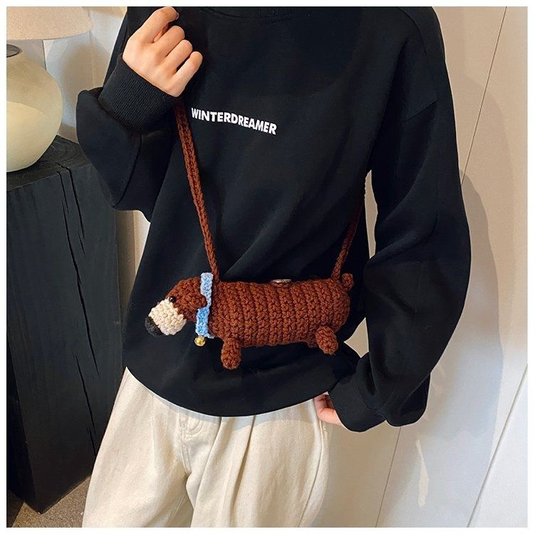 Dachshund Hand-woven Cell Phone Coin Bag