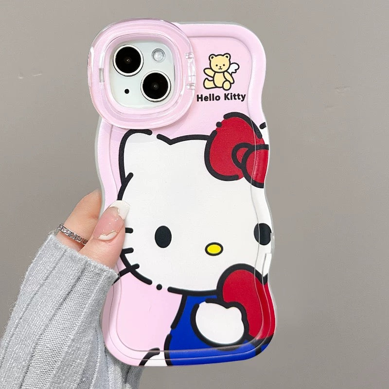 Invisible double-stand heart-shaped Kitty cat phone case