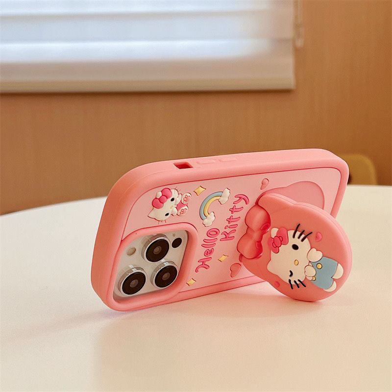 Cute Kitty Cat Mirror Stand Phone Case