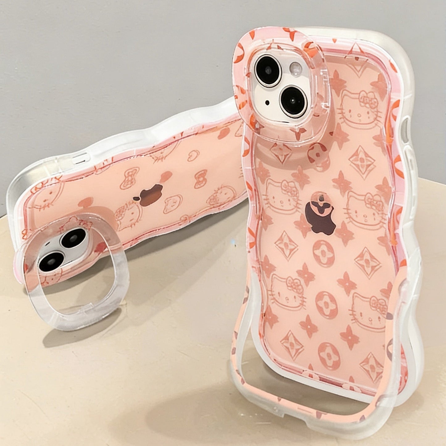 Invisible dual-stand Kitty cat phone case