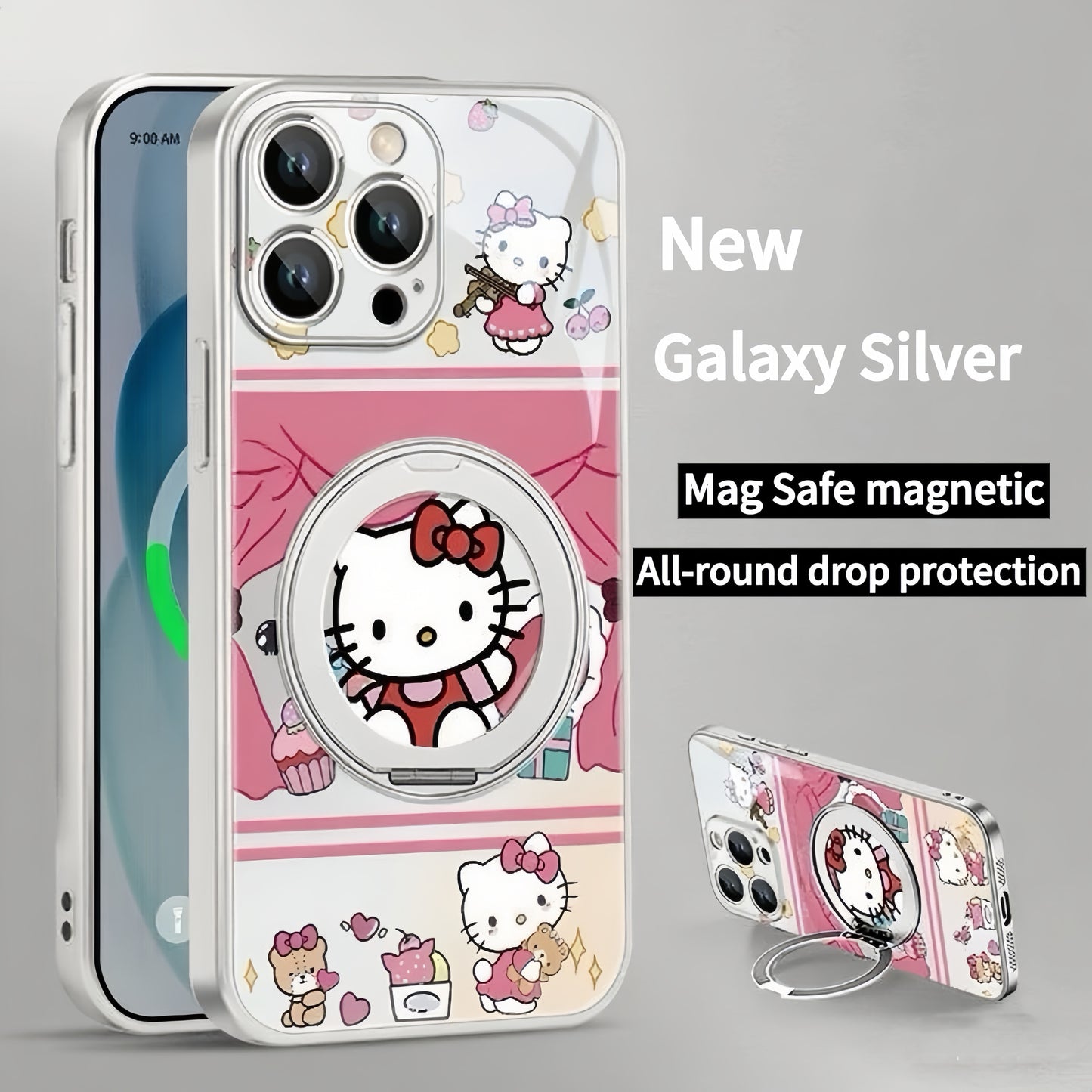 Girly Kitten Magnetic Holder Phone Case