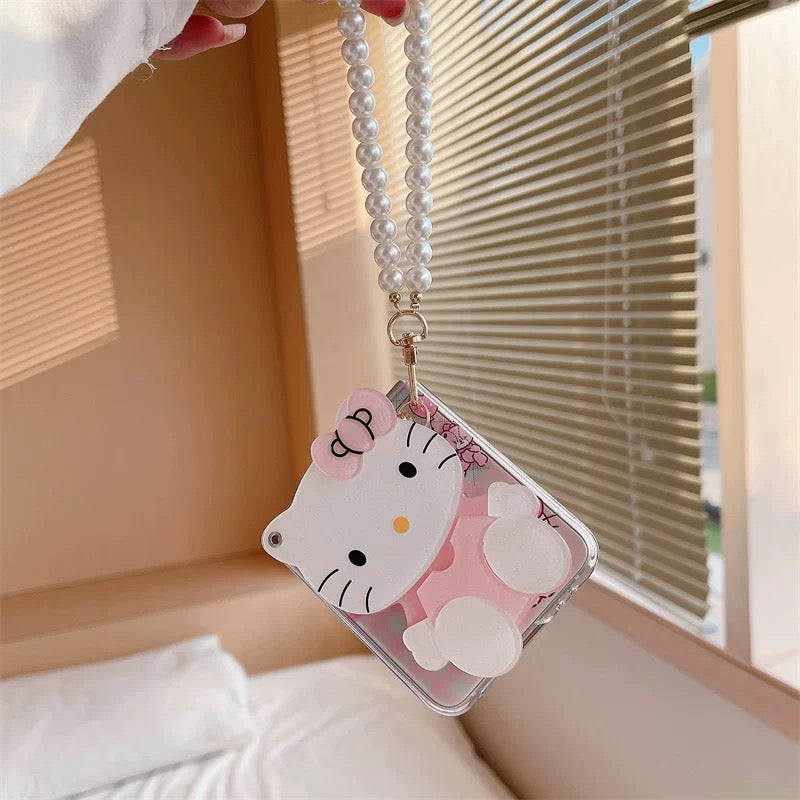 Android Kitty Cat Mirror Stand Phone Case